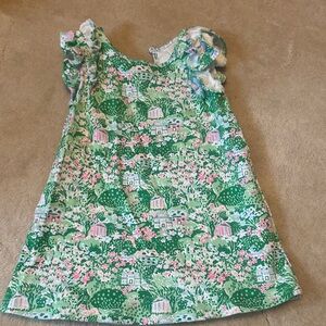 The Beaufort Bonnet Company Green and Pink Kids Casual Dress